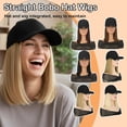 thumbnail image 2 of Chapeau de Baseball Long Droit pour Femmes avec Perruque Synthétique, 2 of 8