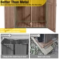 thumbnail image 6 of Aivituvin Shed Outdoor Storage Cabinet with All-Around Strong Metal Frame Wooden Tool House with Adjustable Shelfs and Floor, Waterproof Roof, Dark Brown, 6 of 7