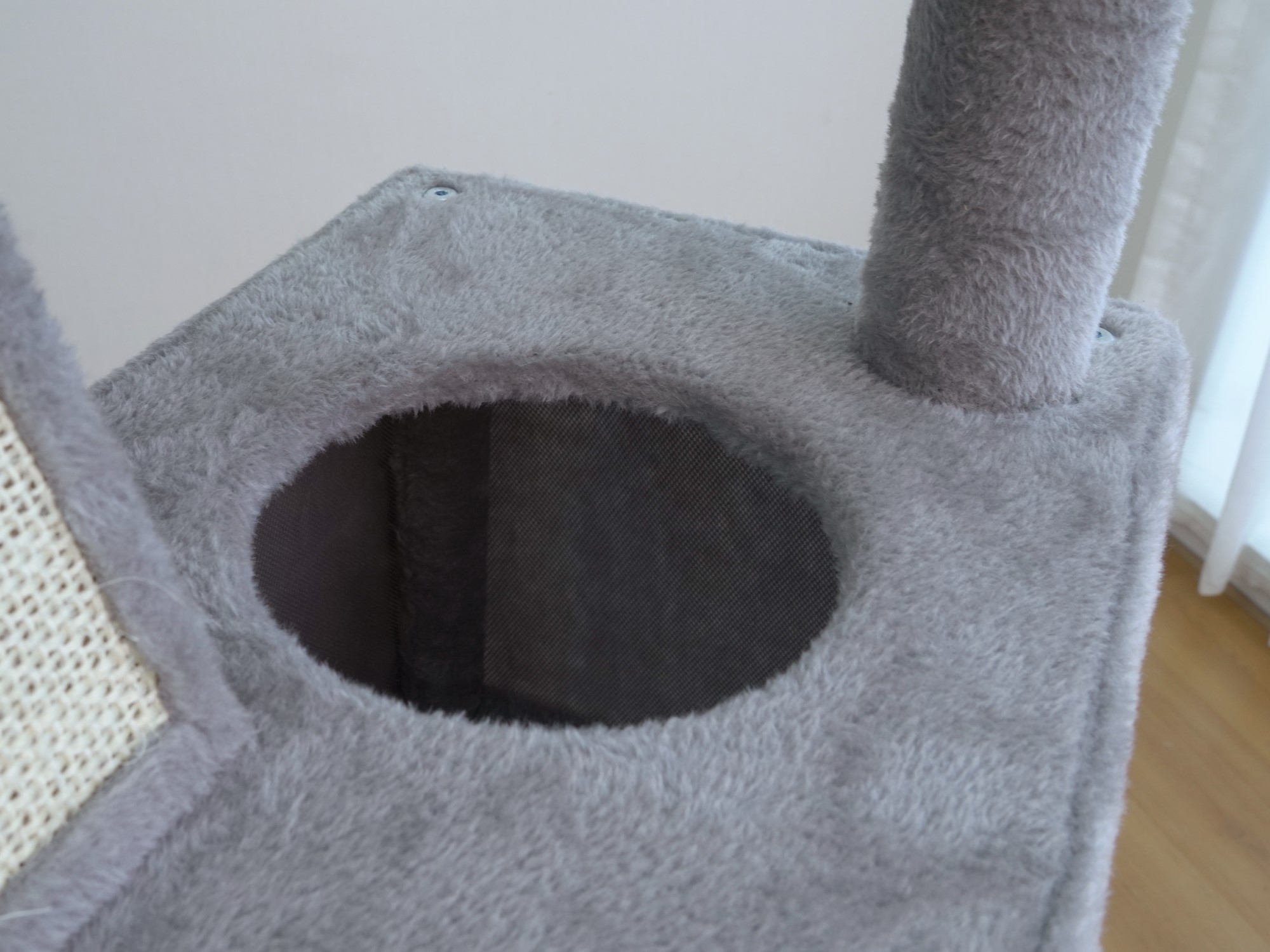 Vibrant Life Heavy Duty 7-Level 81" Cat Tree with Two Condos and Hammock, Light Gray