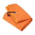 thumbnail image 1 of Unique Bargains 20'x16' Golf Towels Tri Fold Grid Texture Towels Soft Fiber with D Clip Orange, 1 of 5
