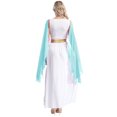 thumbnail image 2 of Choomomo Robe Cosplay Reine de Grèce avec Bordures Dorées, Robe Romaine Grecque Ancienne, Bleu Clair m, 2 of 7