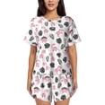 thumbnail image 1 of Balery Cute Dinosaur Conjunto de Pijama para Mujer con Estampado, Dos Piezas de Manga Corta y Shorts, Ropa de Dormir Suave con Cuello Redondo y Bolsillos-XX-Large, 1 of 6