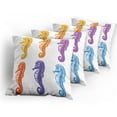 thumbnail image 5 of Ambesonne Animal Throw Pillow Cover 4 Pack, Happy Seahorses Art, 16", Multicolor, 5 of 7