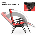 thumbnail image 3 of MoNiBloom Patio Zero Gravity Chair Set of 2, Folding Adjustable Reclining Beach Lawn Lounger with Pillow and Cup Holder, Red, 3 of 11