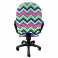 thumbnail image 3 of Colorful Office Chair Slipcover, Vintage Inspirations Colorful Chevron Pattern Abstract Angled Lines Herringbone, Protective Stretch Decorative Fabric Cover, Standard Size, Multicolor, by Ambesonne, 3 of 5