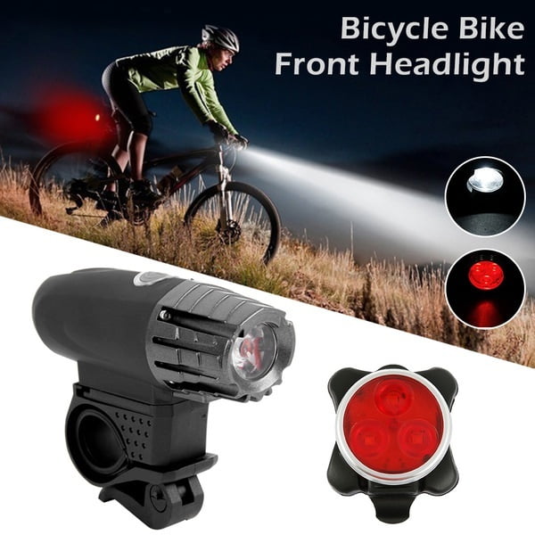 Headlight Bike Rechargeable USB 4Model 3LED Head Tail/Rear Light Set Front/Back 