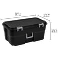 thumbnail image 2 of Sterilite 22 Gallon Large Wheeled Footlocker, Heavy Duty Plastic Storage Trunk Container, Lockable with Wheels and Handle, Black, 2 of 10
