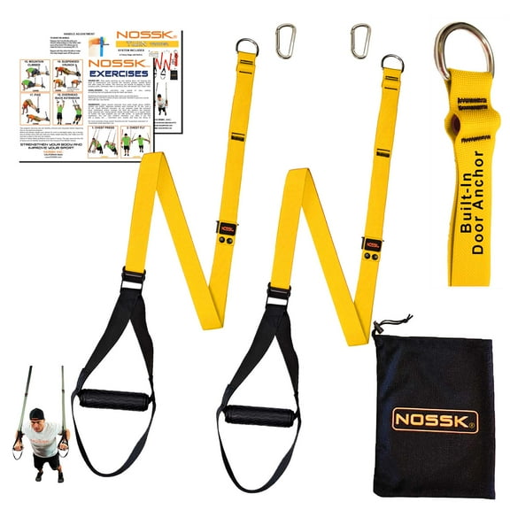NOSSK TWIN PRO Suspension Bodyweight Fitness Strap Trainer