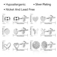 thumbnail image 5 of Lancharmed Silver Plated Earrings for Mother,6 Pairs Daisy Love Round Butterfly Earring Valentines Gift, 5 of 8