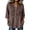 Coffee, variant on Women's V-Neck Button Front Patchwork Top Modern Comfortable Fit For Everyday Wear