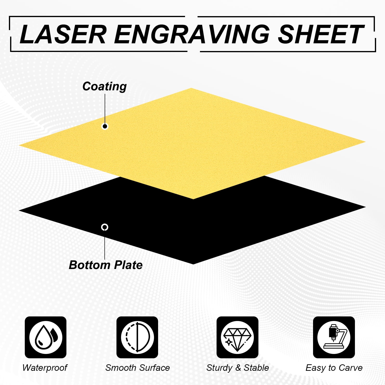 Uxcell 2Pcs Laser Engraving Sheet, 11.8x7.9" Double Color ABS Plastic Engraved Sheet Material for Plate Custom Craft Name Sign Badge Office Label DIY, Rose Gold/Gold/Black