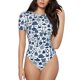 thumbnail image 1 of Balery Seaside Primary Color Body de cuello redondo de manga corta para mujer Tops de manga corta Tops básicos-Medium, 1 of 7