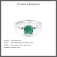 thumbnail image 5 of Gem Stone King 925 Silver and 10K Yellow Gold Cushion Green Malachite Solitaire Ring for Women (1.50 Cttw, Gemstone Birthstone, Available in Size 5, 6, 7, 8, 9), 5 of 5
