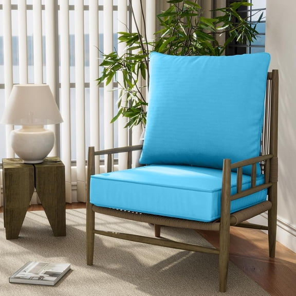 24" x 24" x 6" Outdoor Deep Seat Cushions Set - 4 Set Waterproof & Fade Resistant Patio Furniture Replacement Cushions, Non-Slip Outdoor Cushions Fit Loveseats, Couches, Chairs, and Sofas.