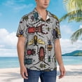 thumbnail image 2 of Lsque Bright Insects pattern Hawaiian Shirt for Men, Unisex Summer Beach Casual Short Sleeve Button Down Shirts-Medium, 2 of 9