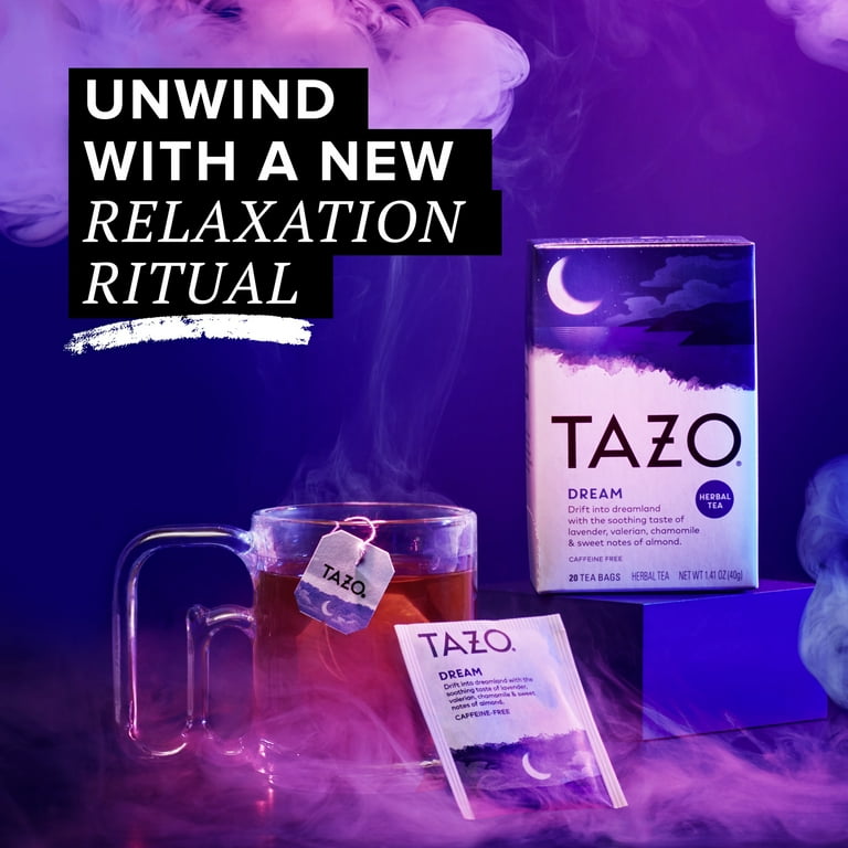TAZO Dream Herbal Hot Vanilla Tea, Soothing Blend, Caffeine-Free