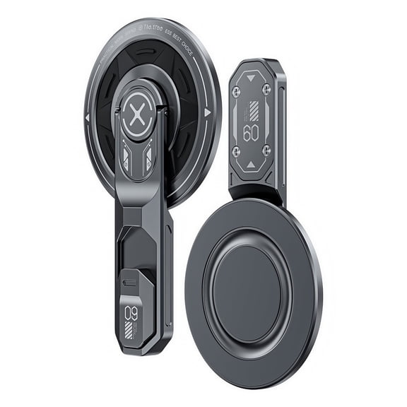 Portable MagSafe Cell Phone Stand Foldable Magnetic Holder for iPhone and Samsung , 360 Degree Rotating,Stress-Relief Switch