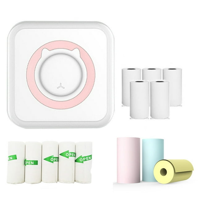 Thermal Portable 57mm Wireless POS Thermal Image Photo For Android IOS Mobile Phone 5 Rolls Of Thermal Paper,Black&friday Deals 2024,Cyber&Monday Deals 2024,PENDANE,Pink