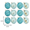 thumbnail image 2 of Christmas Ball Ornaments Set of 12, Blue Shatterproof Xmas Baubles with Gold Patterns, Turquoise Tree Decorations in a Gift Box for Holiday Decorating - Style B, 2 of 6