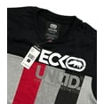 thumbnail image 3 of Ecko Unltd Men's T-Shirt Vertical Striped Print Puff Print Logo Short Sleeve Tee (Small, Black/Grey/Red), 3 of 4