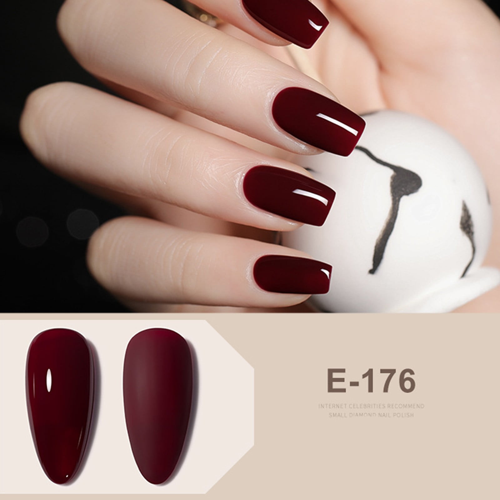 Long Nails Coated with Red-wine Color. Stock Photo - Image of beautiful,  geometric: 159198602