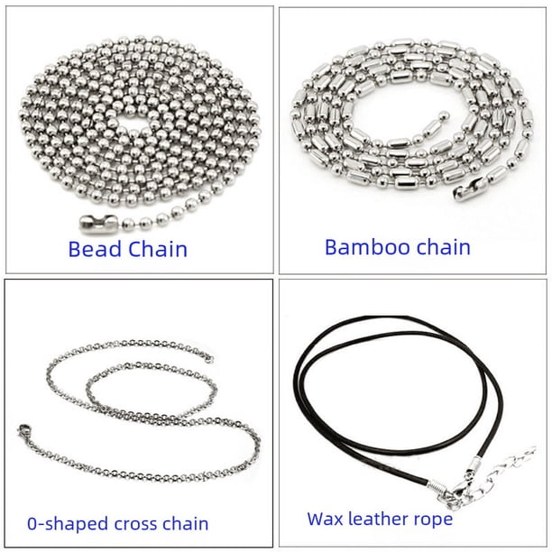 Accesorios de joyería de moda Cadena cruzada en forma de O Cadena de bolas Cadena de suéter Cadena de cuero encerado Cuerda Accesorios de acero de titanio