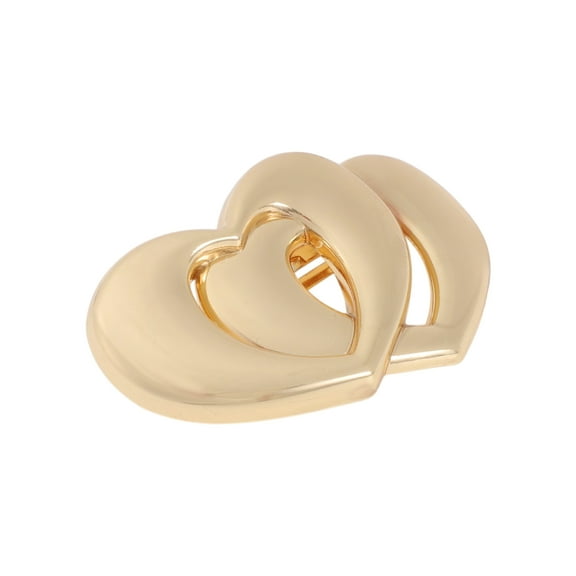 Unique Bargains 1 Pc Solid Double Heart Hair Clips for Home Gold Tone