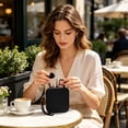 thumbnail image 5 of Dongrere Mini Silicone Makeup Case, Portable Zipper Cosmetic Holder with Wrist Strap, Portable Makeup Bag Coin Purse for Women Men, 4x4.6 Inch, Black, 5 of 6
