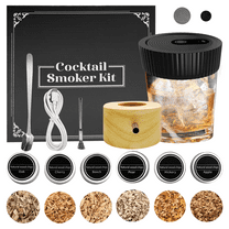 Whiskey Smoker Kit, Cocktail Smoker Kit, Rechargeable Cocktail Smoker Kit with 6 Wood Chips, Old Fashioned Drink Smoker Kit, Bourbon Whiskey Gifts for Men,Dad,Husband