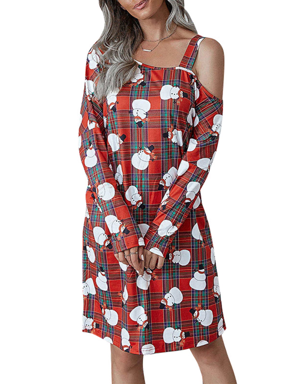 cold shoulder christmas dress