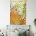 thumbnail image 4 of Vintage Tapestry Wall Hanging Flowers and Leaves Vintage Painting on Blur Paper Background Floral Art Print, Bedroom Living Room Dorm Decor, 60W X 80L Inches, Green Mustard, by Ambesonne, 4 of 5