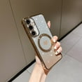 thumbnail image 2 of for Samsung Galaxy S24 Plus Case Magnetic Phone Cases [Compatible with Magsafe], Soft Luxury Gradient Glitter Cute Heart Plating Bling Shockproof Cover for Women Girls-Gold, 2 of 14