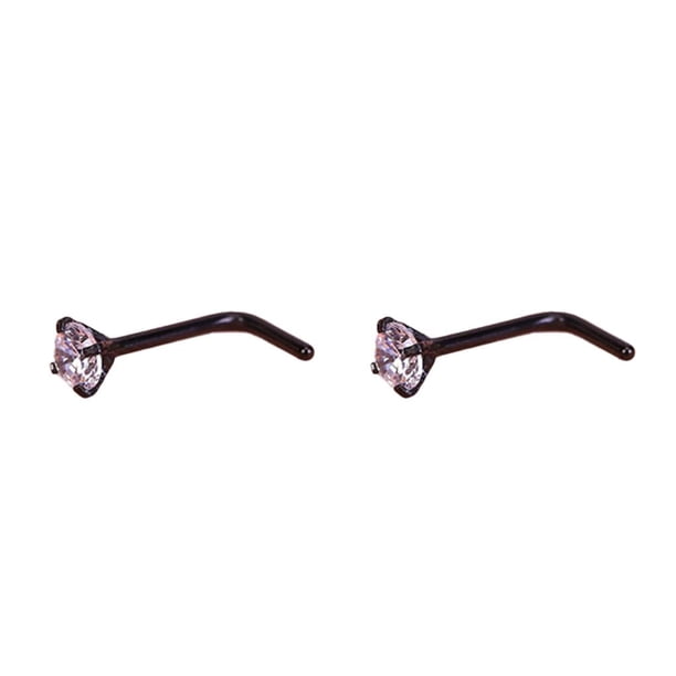 Jumpingount Adorno para en la nariz, joyería para el cuerpo, regalos, anillos para la nariz, adorno para vestir, accesorio de decoración de moda, Negro 2Conjunto