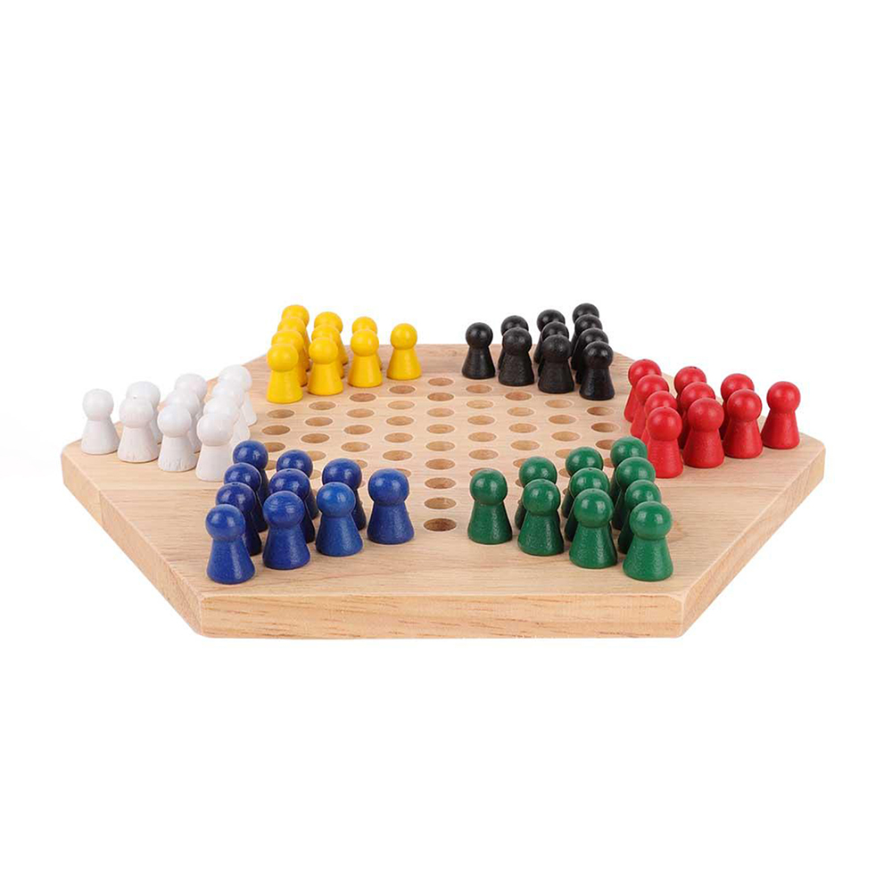 Toma Hexagon Board Game Educational Table Game Chess Halma Chess Game Preschool Strategy Chess Game with Honeycomb Board 60 Chess Pieces 6 Colors for Kids Kindergarten Children - image 4 of 10