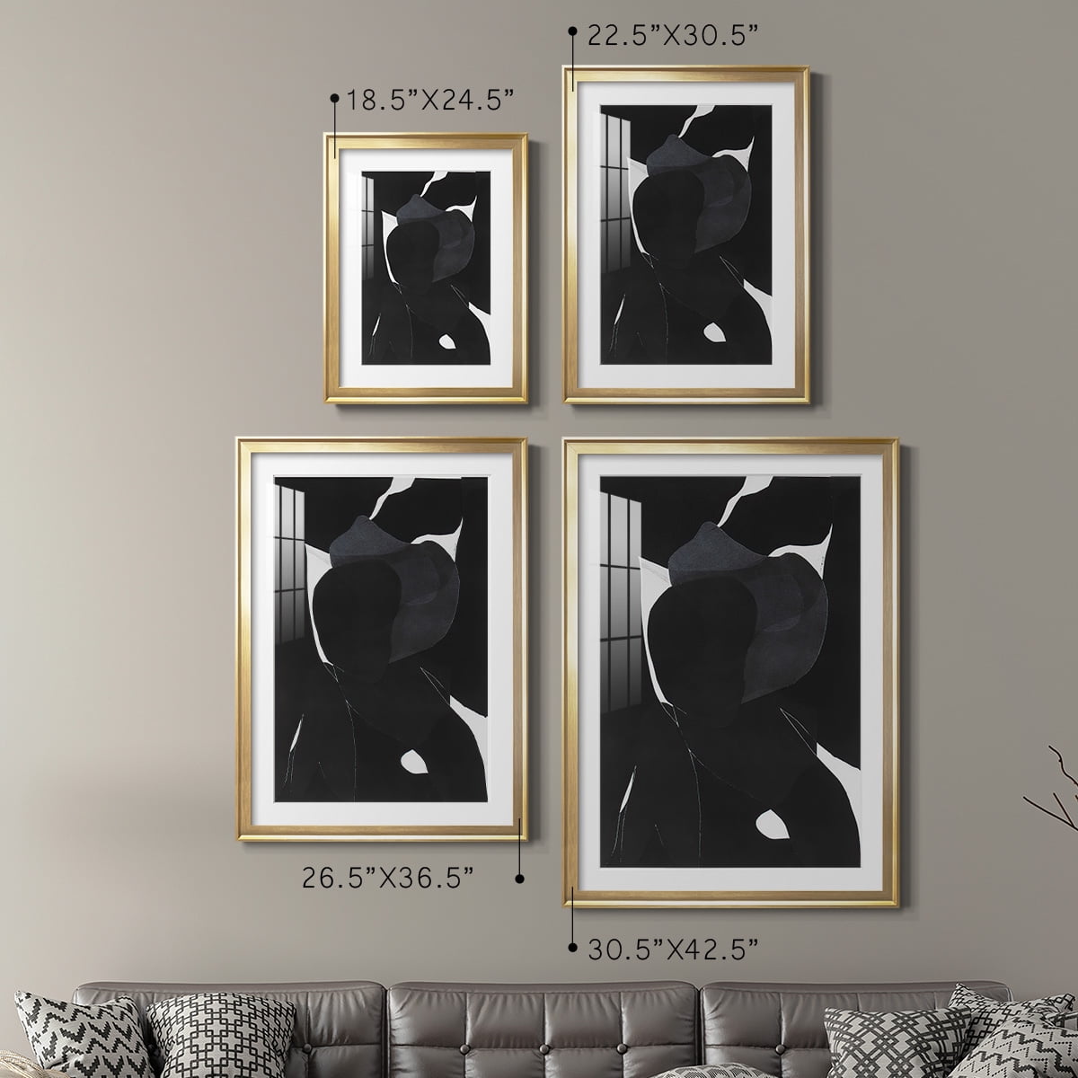 Wexford Home Night Bloom I Premium Framed Print, 26.5" x 36.5" - Ready to Hang, Gold (Set of 2)
