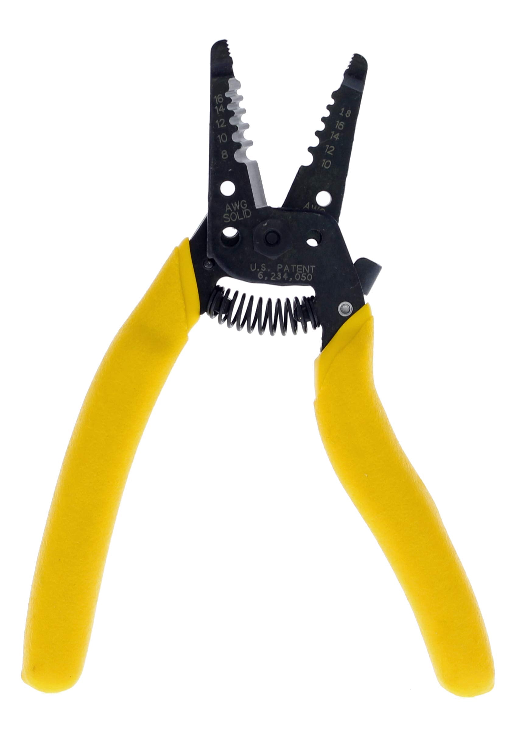 IDEAL Electrical 45-615 Reflex Super T Stripper - 8-18 AWG Solid, Yellow, Wire Stripper, Plier Nose, Slide Lock, Textured Grips