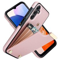 Wallet Case for Samsung Galaxy A13 5G, Vintage Premium PU Leather Ultra Slim Case with Card Holder, Protective Anti-drop Magnetic Clasp Phone Case for Samsung Galaxy A13 5G, Rosegold