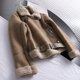 thumbnail image 4 of Chaqueta de piel de oveja sintética para mujer, Parka gruesa, cálida, de gamuza, abrigo corto de motociclista, Invierno, 4 of 5