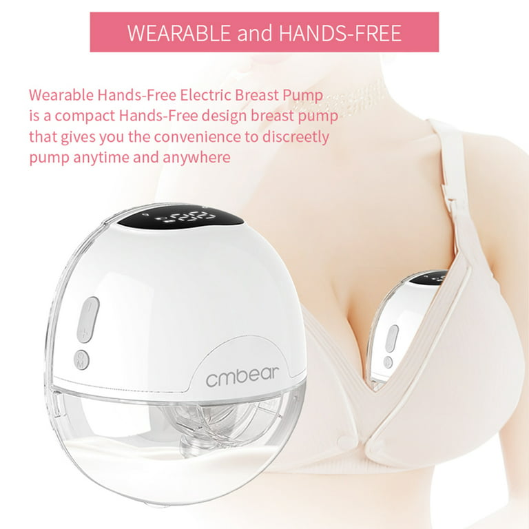 Cmbear ZRX-0203 Wearable Pump for Breastfeeding Portable Electric Pump  Hands Free 3 Modes 9 Suction Levels Low Noise 150ml Capacity 28mm Funnel  with