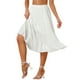 thumbnail image 4 of Falda midi de estilo CHIC para mujer, sólida, con cintura elástica, en línea A, con volantes y bolsillos, talla XS, blanca, 4 of 6