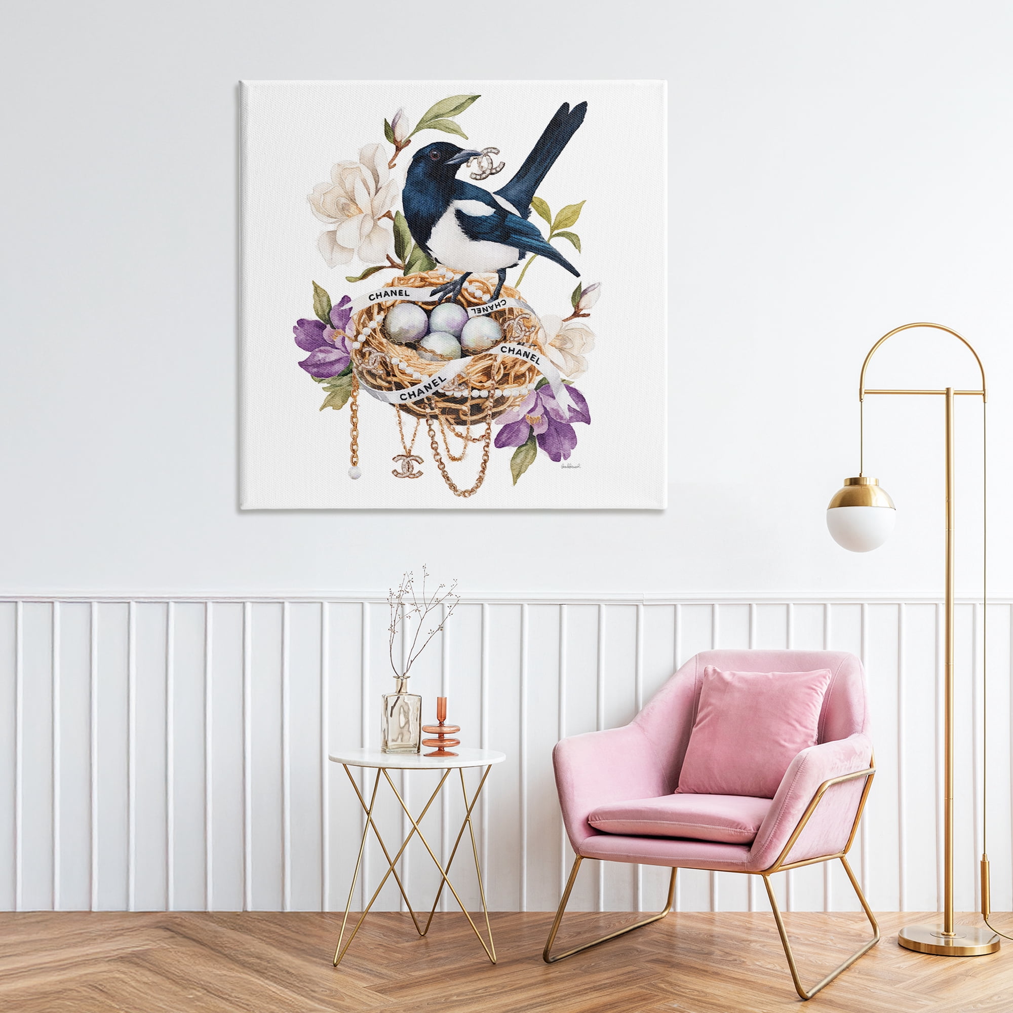 Stupell Industries Glam Birds Nest Magnolia Canvas Wall Art, design by Amanda Greenwood