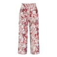thumbnail image 5 of Sentmoon Women's Pants with Print High Waist Petite Linen Pants for Women Loose Fit Straight Leg Stylish Summer Plus Size Pants for Women with Pocket Beach Supplies for Everyday Casual Wear, 5 of 6