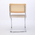 thumbnail image 5 of Smilegend Mid Century Modern Velvet Dining Chairs Set of 2 with Rattan Back and Stainless Chrome Base, Beige, 5 of 7