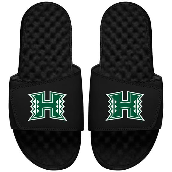 Youth ISlide Black Hawaii Warriors Primary Logo Slide Sandals
