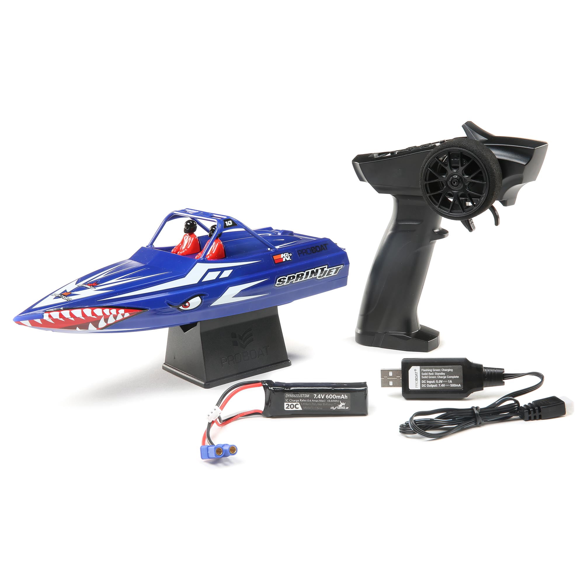 Pro Boat Sprintjet 9" Self-Righting Deep-V Jet Boat Brushed RTR Ready to Run Blue PRB08045T2 Boats RTR Electric