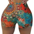 thumbnail image 2 of Haiem Mandala Colorful No Front Seam Biker Shorts for Women Yoga Workout Gym Bike Shorts with Tummy Control Moisture-Wicking-Large, 2 of 9