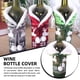 thumbnail image 5 of Toystoory Funda Universal para botella de vino, Bola de pelo elástica de Navidad, Collar de piel, ropa tejida de Navidad, bolsa de champán, Verde, 5 of 6