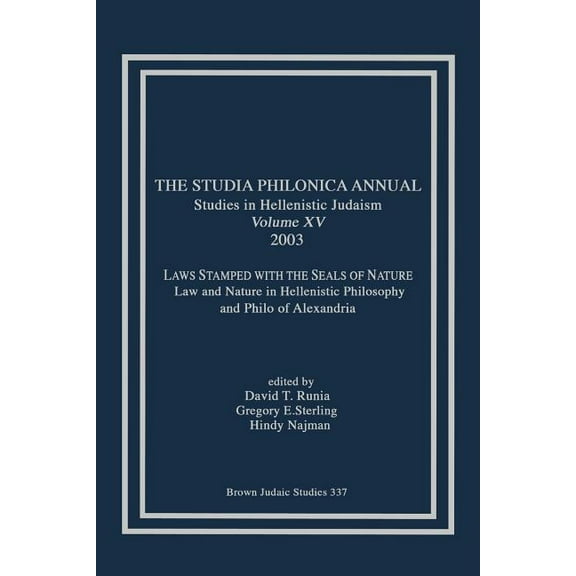 The Studia Philonica Annual XV, 2003 (Paperback)