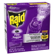 Raid Flea Flogger Plus Insect Killer, Kills Fleas and Hatching Eggs - 3 Foggers
