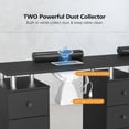 thumbnail image 6 of Ktaxon Double Nail Desk with Electric Dust Collectors, 5 Drawers, 2 Cabinets, Black, 6 of 8